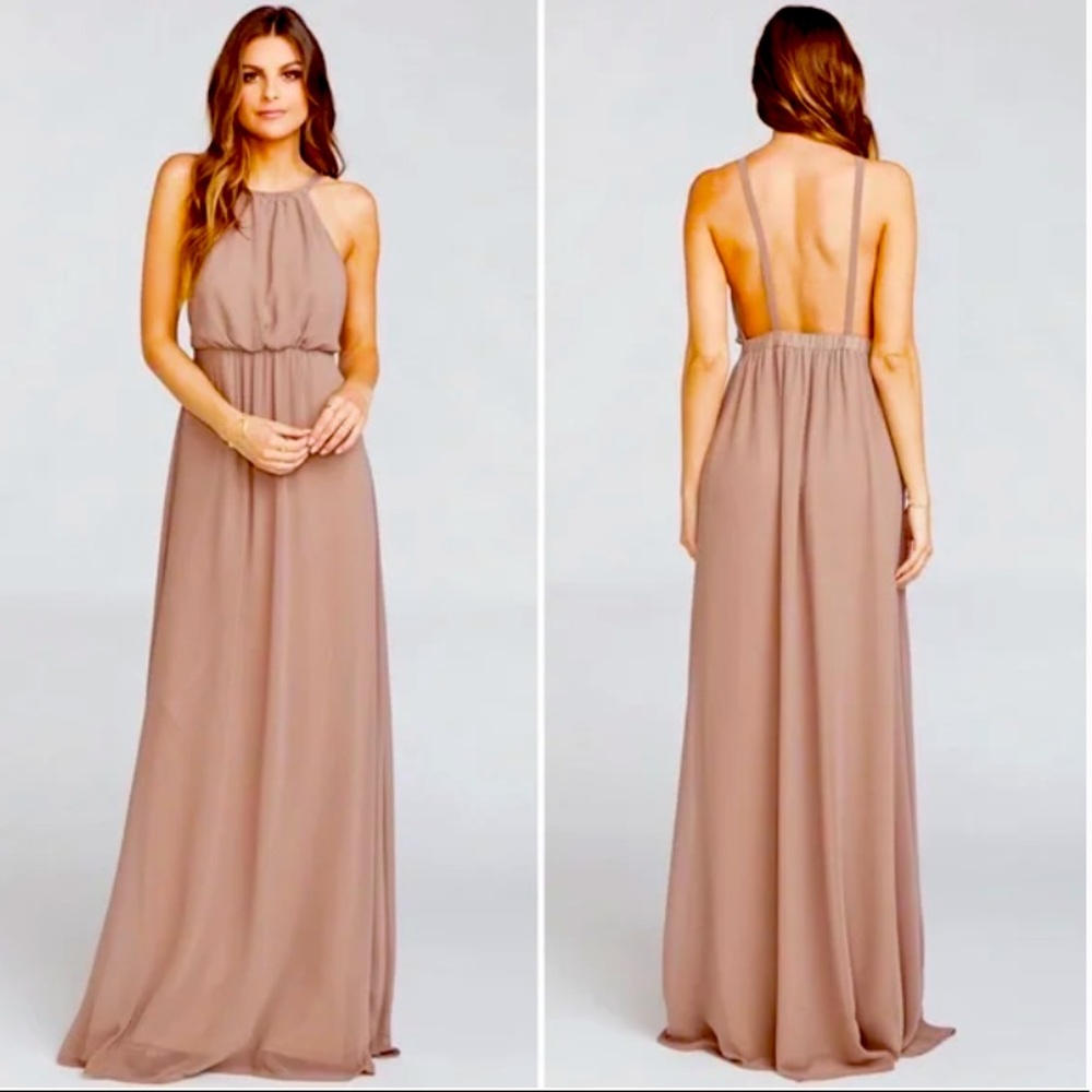 Show Me Your MuMu Amanda Maxi Dress in Dune Chiffon